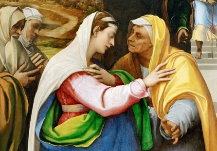 Mary Meeting Elizabeth by Sebastiano del Piombo (Restored Traditions)-