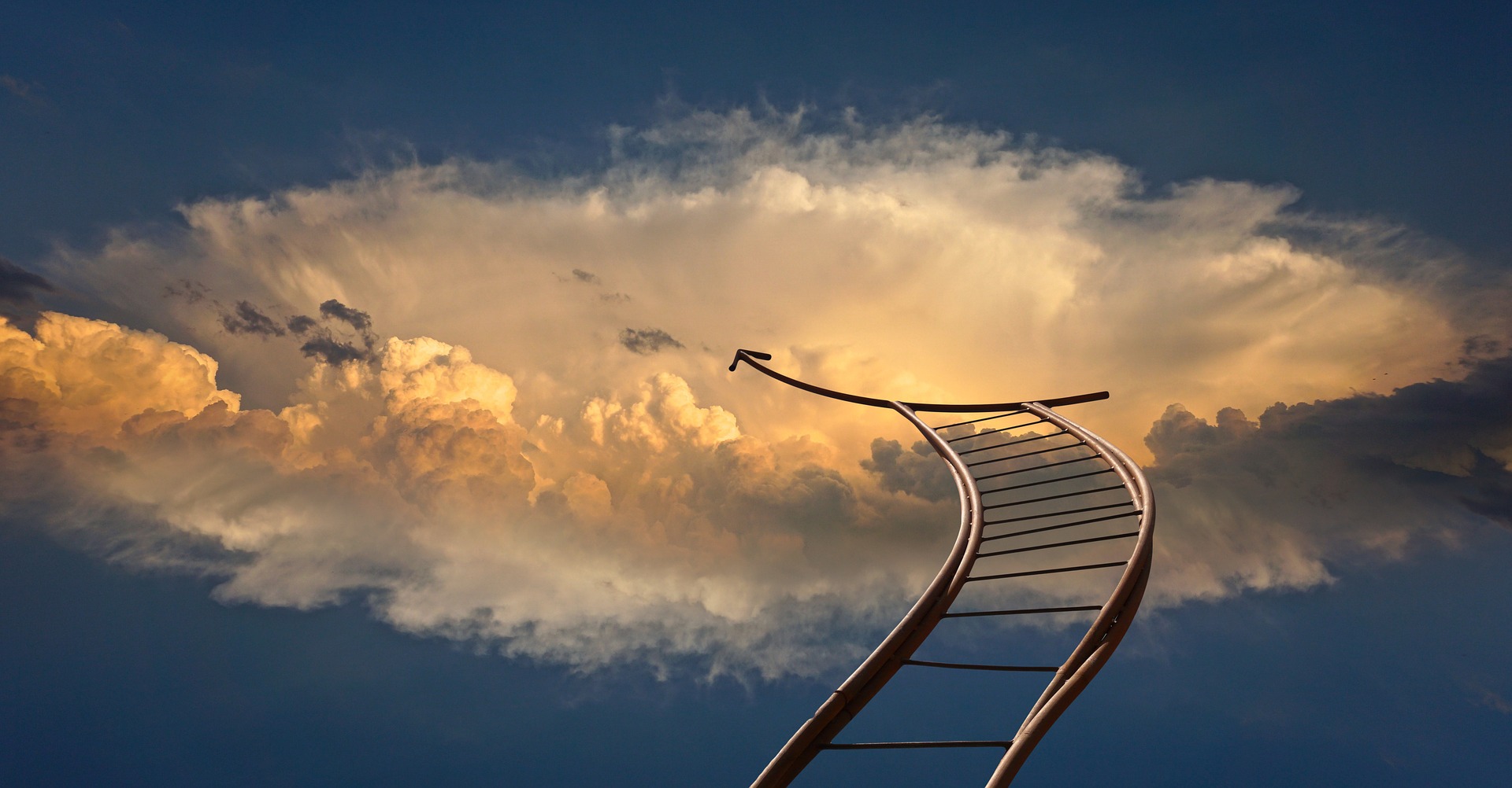 ladder reaching into the clouds